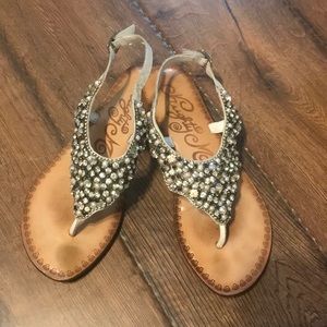 👒Naughty Monkey AB Crystal Bling Sandals